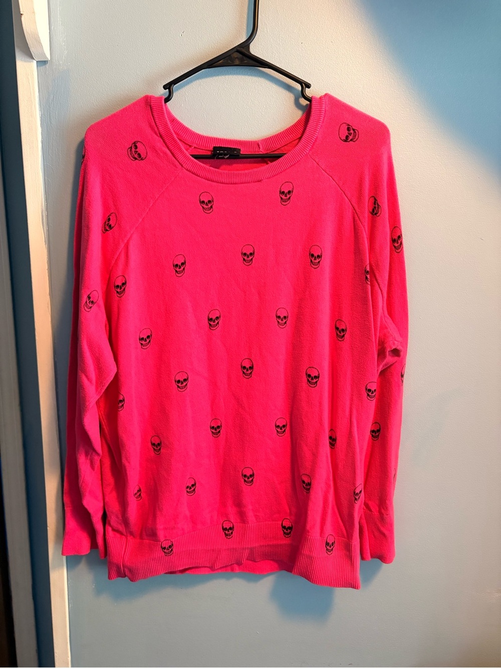 torrid 1 Neon Pink Skull Crewneck Sweatshirt
